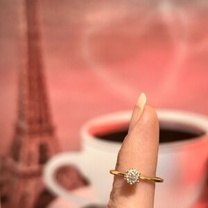 Vintage 14K Yellow Gold STYLECREST Diamond Engagement Ring , Size 6.25.